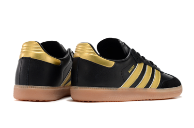 Adidas Samba Messi Indoor IC Low-Tops Soccer Shoes - Black/Gold/Brown