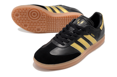 Adidas Samba Messi Indoor IC Low-Tops Soccer Shoes - Black/Gold/Brown