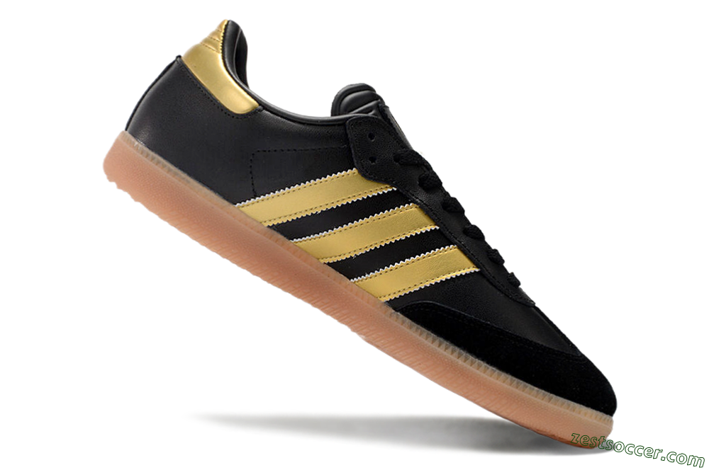 Adidas Samba Messi Indoor IC Low-Tops Soccer Shoes - Black/Gold/Brown 4