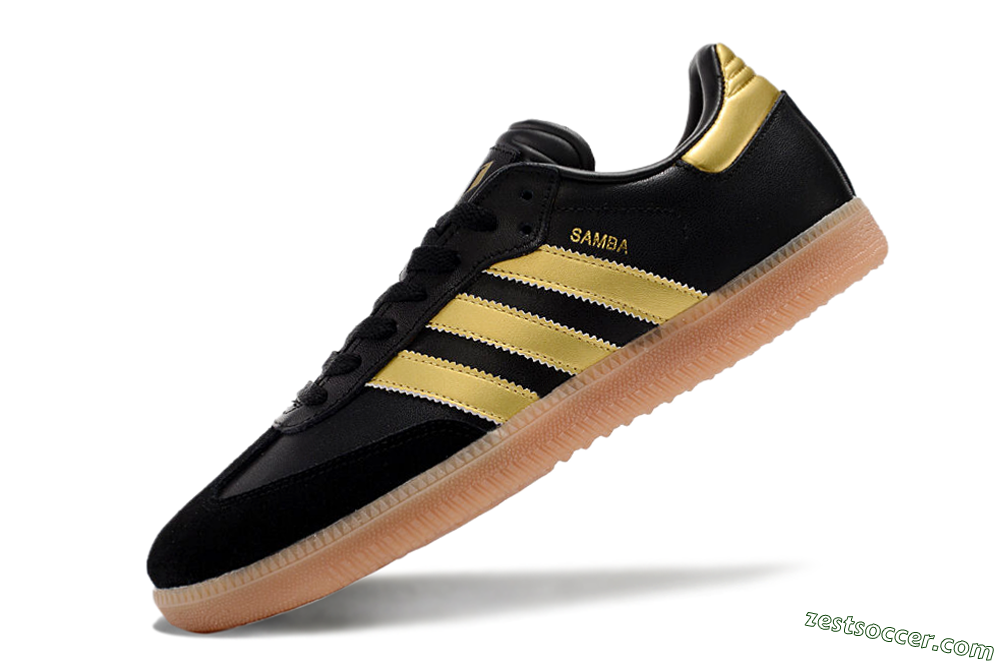 Adidas Samba Messi Indoor IC Low-Tops Soccer Shoes - Black/Gold/Brown 5
