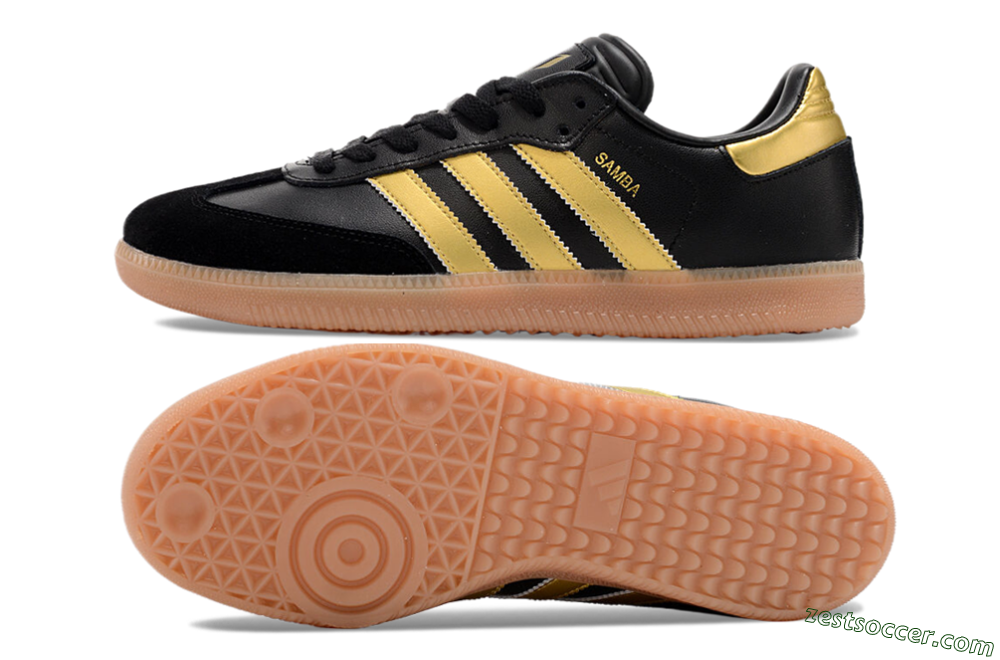 Adidas Samba Messi Indoor IC Low-Tops Soccer Shoes - Black/Gold/Brown 1