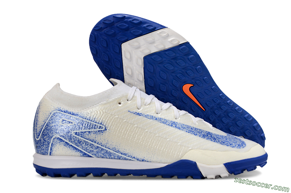 Nike Air Zoom Mercurial Vapor 16 Elit TF Low-Tops Soccer Shoes - White/Racer Blue 0