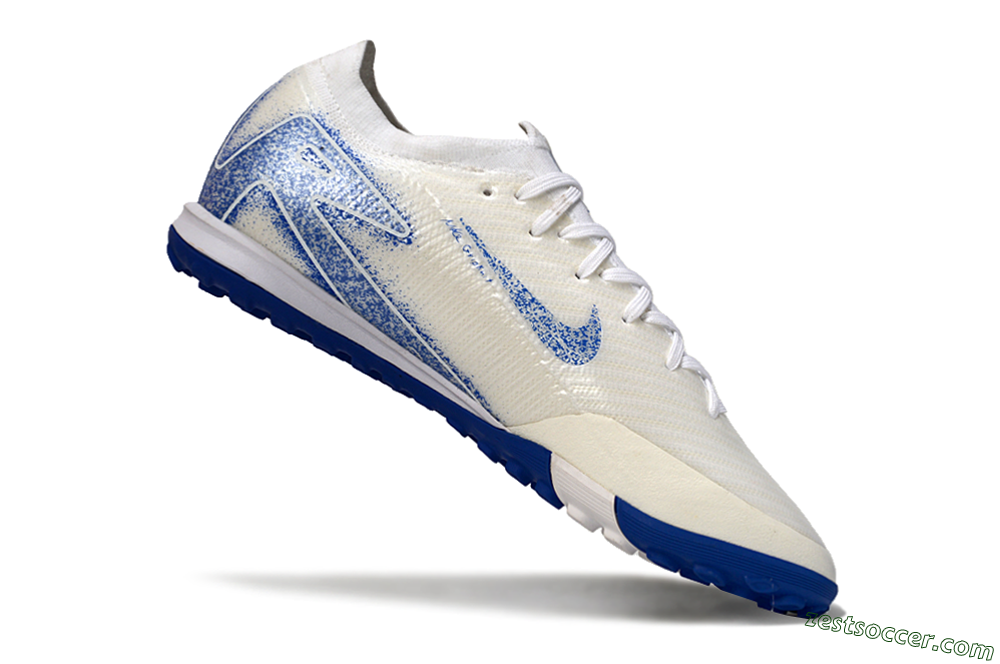 Nike Air Zoom Mercurial Vapor 16 Elit TF Low-Tops Soccer Shoes - White/Racer Blue 4