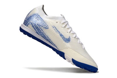 Nike Air Zoom Mercurial Vapor 16 Elit TF Low-Tops Soccer Shoes - White/Racer Blue