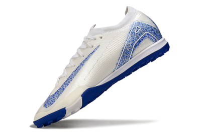 Nike Air Zoom Mercurial Vapor 16 Elit TF Low-Tops Soccer Shoes - White/Racer Blue