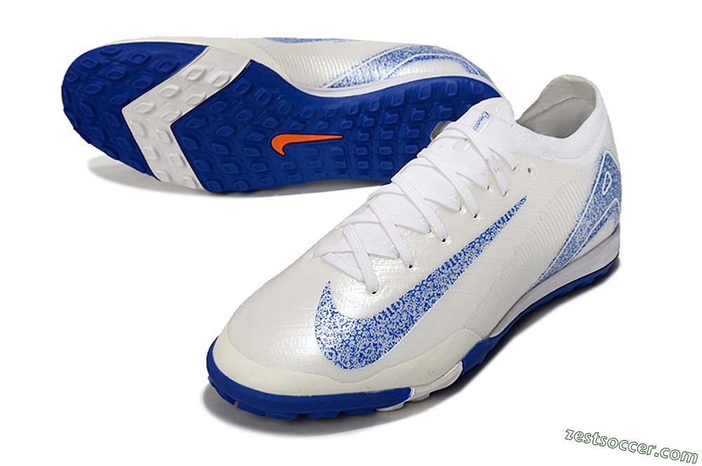Nike Air Zoom Mercurial Vapor 16 Elit TF Low-Tops Soccer Shoes - White/Racer Blue 3