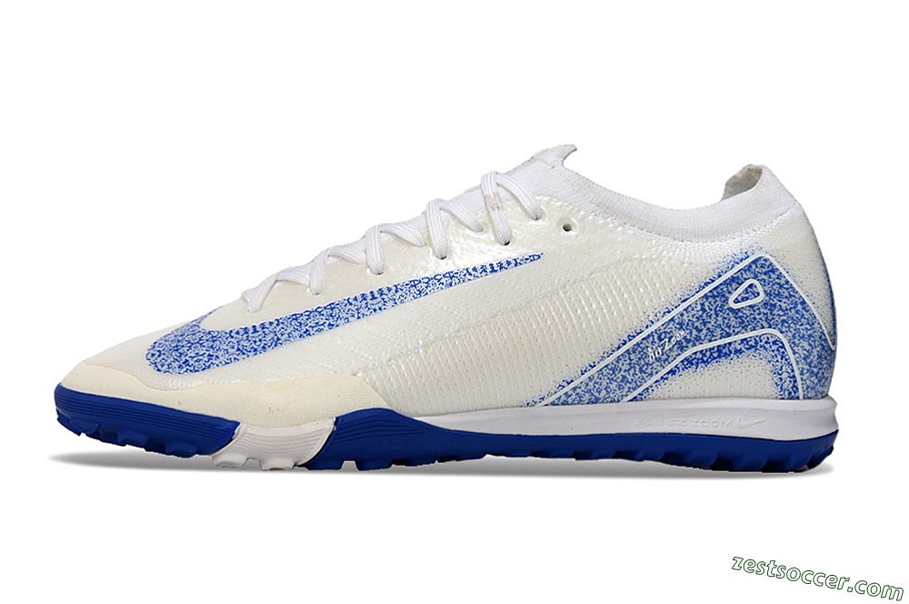 Nike Air Zoom Mercurial Vapor 16 Elit TF Low-Tops Soccer Shoes - White/Racer Blue 2