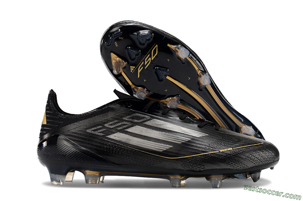 Adidas F50 Elite FG Low-Tops Soccer Cleats - Black/Silver/Gold 0