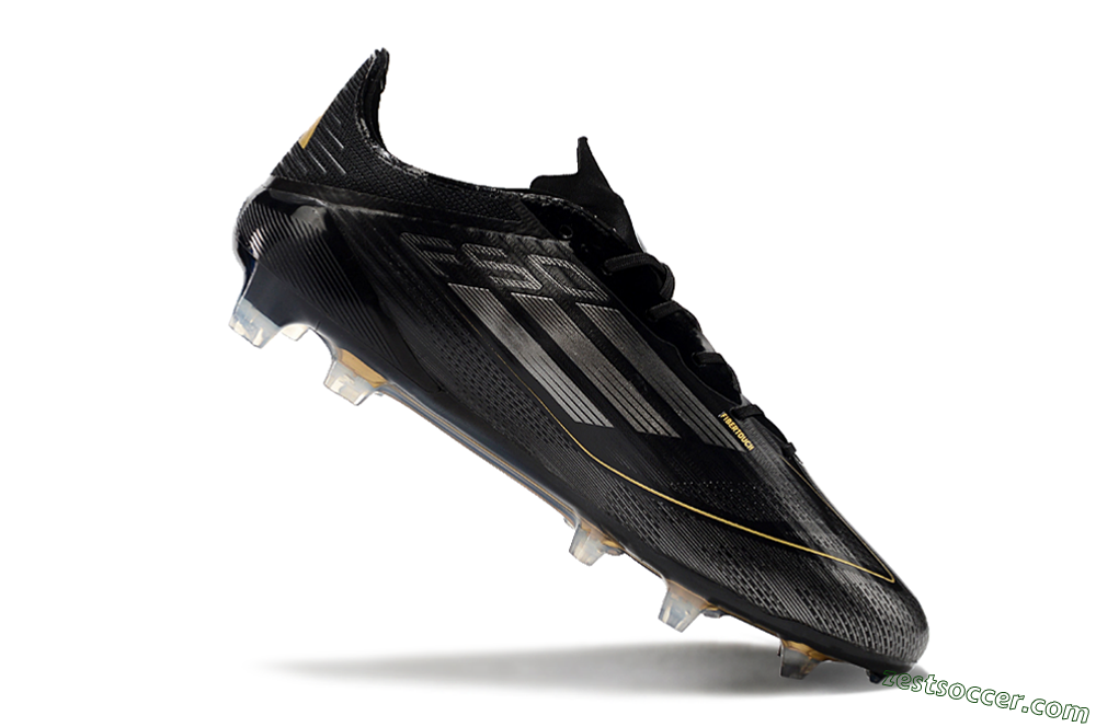 Adidas F50 Elite FG Low-Tops Soccer Cleats - Black/Silver/Gold 4