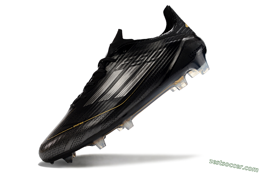 Adidas F50 Elite FG Low-Tops Soccer Cleats - Black/Silver/Gold 5