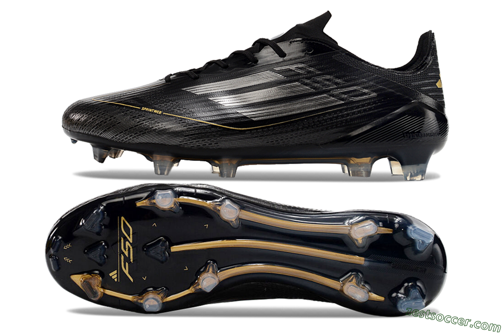 Adidas F50 Elite FG Low-Tops Soccer Cleats - Black/Silver/Gold 1