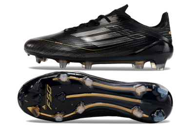 Adidas F50 Elite FG Low-Tops Soccer Cleats - Black/Silver/Gold