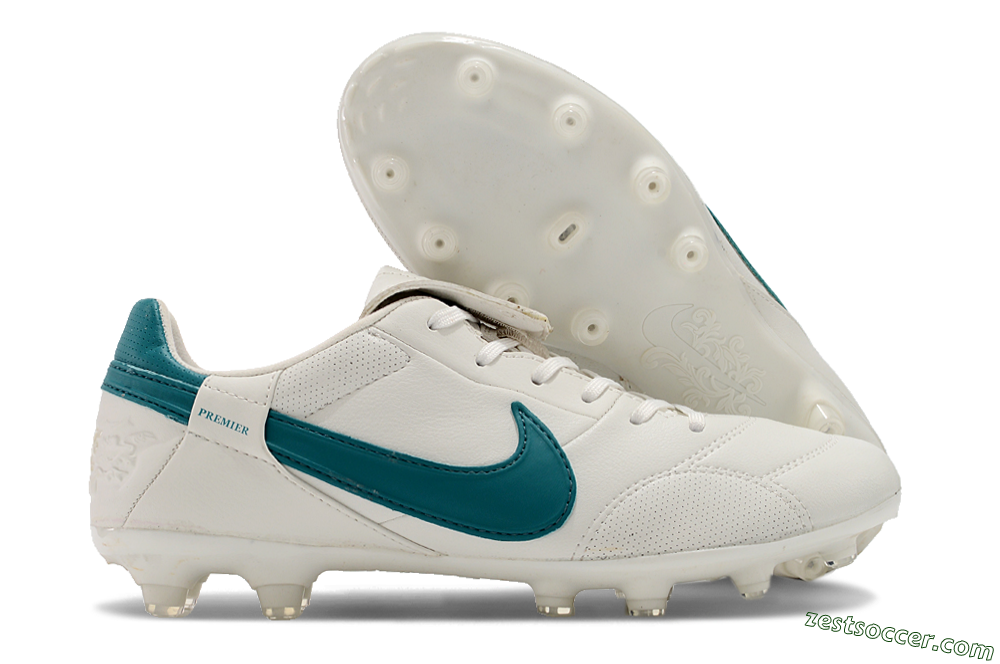 Nike The Premier 3 FG Low-Tops Soccer Cleats - White/Blue 0