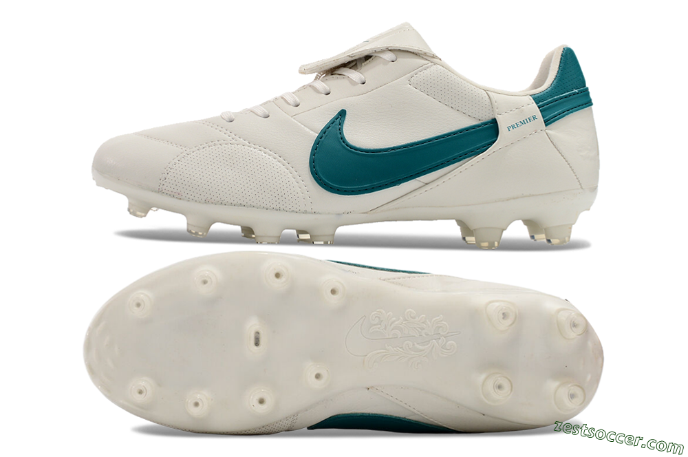 Nike The Premier 3 FG Low-Tops Soccer Cleats - White/Blue 1