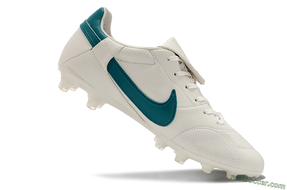 Nike The Premier 3 FG Low-Tops Soccer Cleats - White/Blue 4