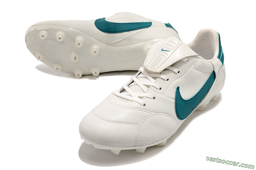 Nike The Premier 3 FG Low-Tops Soccer Cleats - White/Blue 3