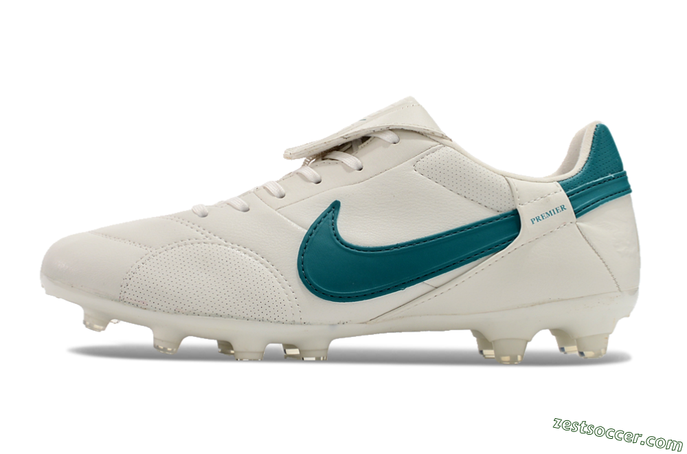 Nike The Premier 3 FG Low-Tops Soccer Cleats - White/Blue 2