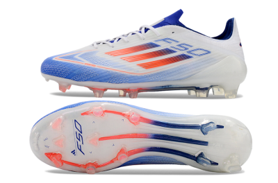 Adidas F50 Adizero FG Low-Tops Soccer Cleats - White/Blue/Pink