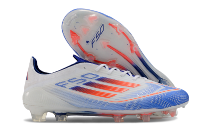 Adidas F50 Adizero FG Low-Tops Soccer Cleats - White/Blue/Pink