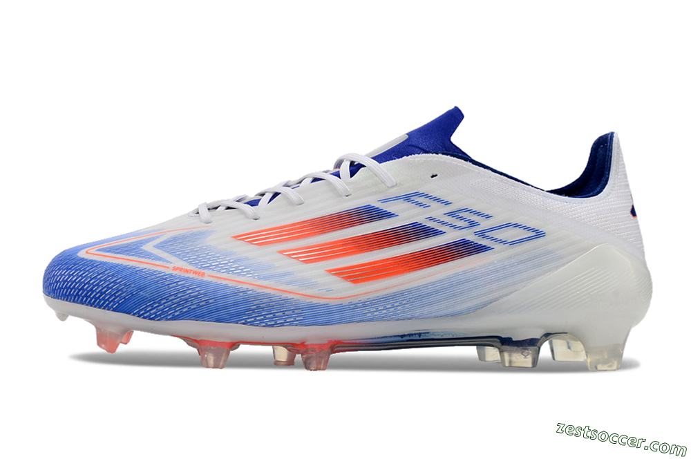 Adidas F50 Adizero FG Low-Tops Soccer Cleats - White/Blue/Pink 2
