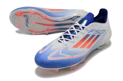 Adidas F50 Adizero FG Low-Tops Soccer Cleats - White/Blue/Pink