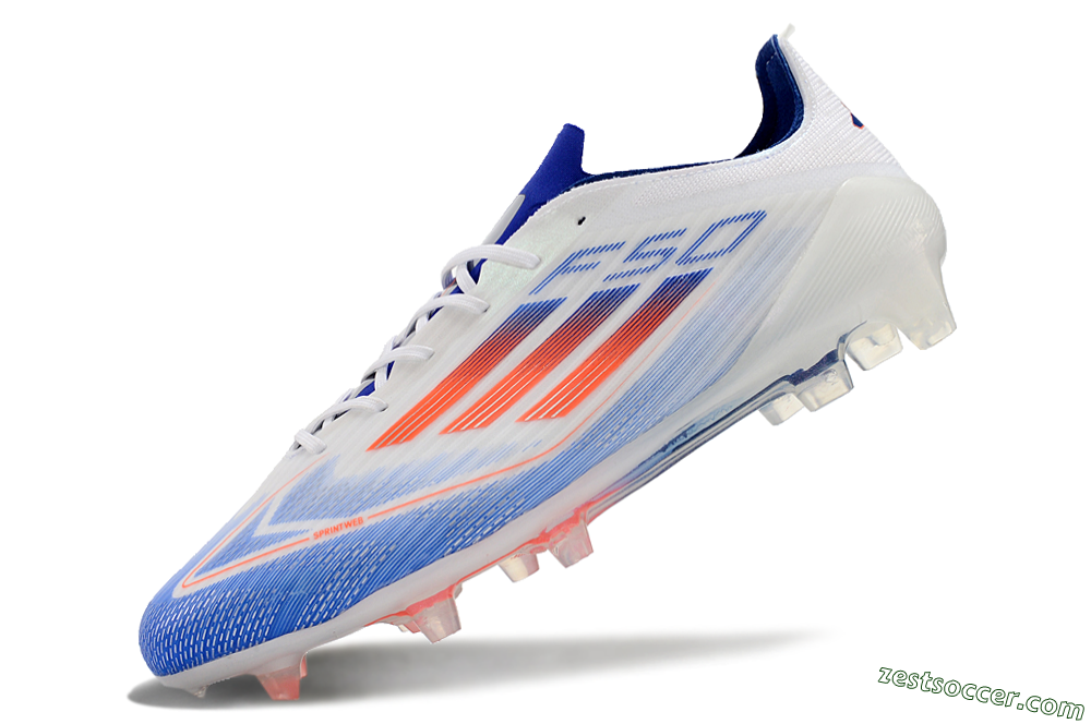 Adidas F50 Adizero FG Low-Tops Soccer Cleats - White/Blue/Pink 4