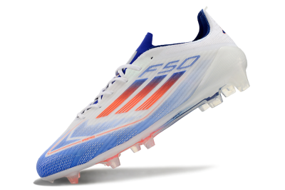 Adidas F50 Adizero FG Low-Tops Soccer Cleats - White/Blue/Pink