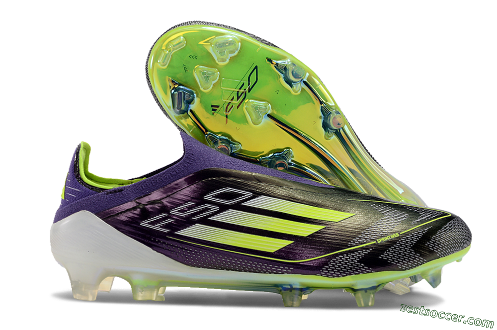 Adidas F50+ Adizero FG Low-Tops Soccer Cleats - Purple/Yellow/Blue 0