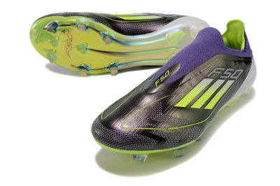 Adidas F50+ Adizero FG Low-Tops Soccer Cleats - Purple/Yellow/Blue