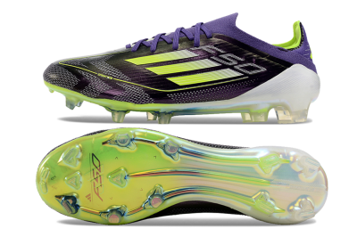Adidas F50 Adizero FG Low-Tops Soccer Cleats - Purple/Yellow/White