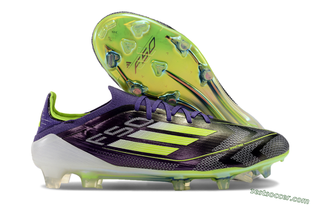 Adidas F50 Adizero FG Low-Tops Soccer Cleats - Purple/Yellow/White 2