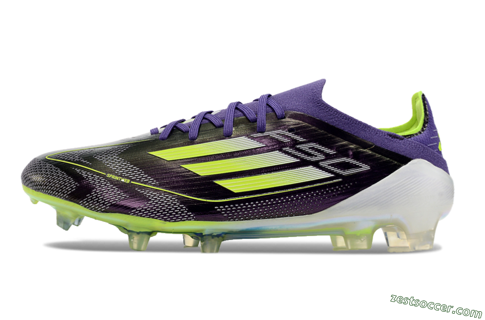 Adidas F50 Adizero FG Low-Tops Soccer Cleats - Purple/Yellow/White 0