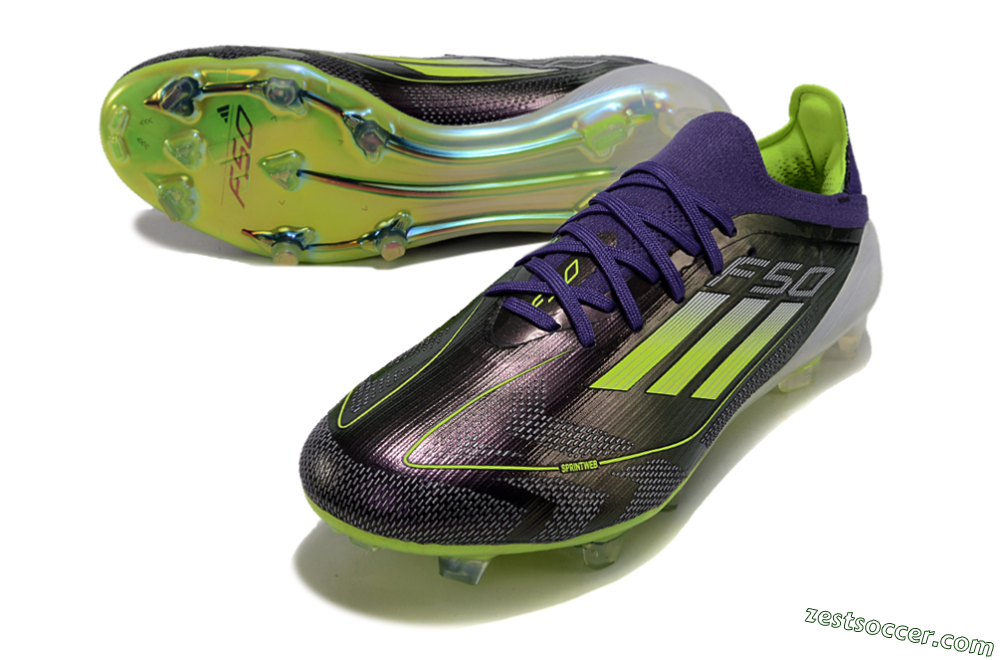 Adidas F50 Adizero FG Low-Tops Soccer Cleats - Purple/Yellow/White 3