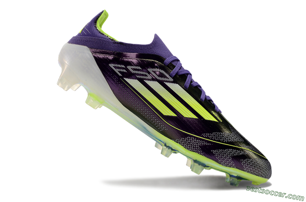 Adidas F50 Adizero FG Low-Tops Soccer Cleats - Purple/Yellow/White 5