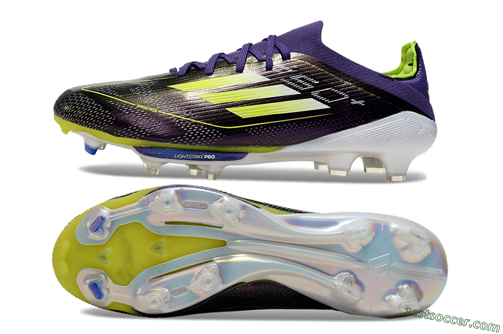 Adidas F50 Lightstrike Pro FG Low-Tops Soccer Cleats - Purple/Yellow/Blue 1