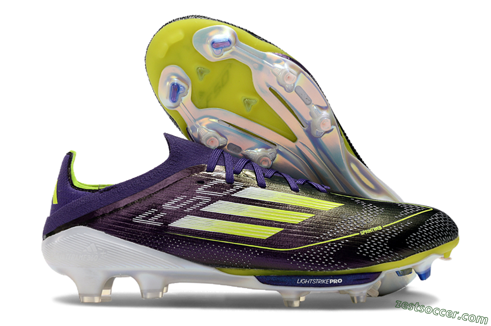 Adidas F50 Lightstrike Pro FG Low-Tops Soccer Cleats - Purple/Yellow/Blue 0