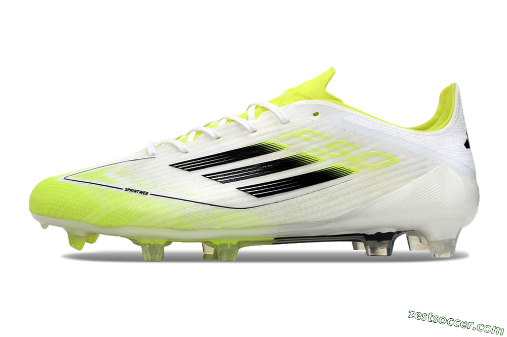 Adidas F50 Adizero FG Low-Tops Soccer Cleats - White/Yellow/Black 2