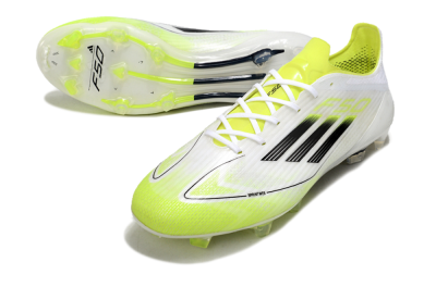 Adidas F50 Adizero FG Low-Tops Soccer Cleats - White/Yellow/Black
