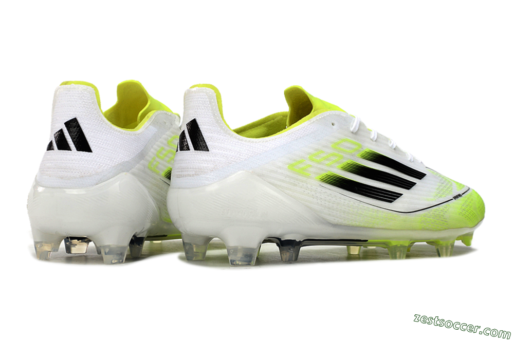 Adidas F50 Adizero FG Low-Tops Soccer Cleats - White/Yellow/Black 6