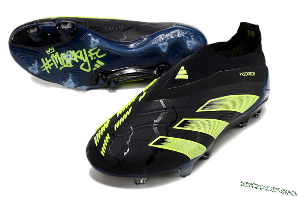 Adidas Predator Accuracy+ FG Low-Tops Soccer Cleats - Black/Yellow/Blue 3