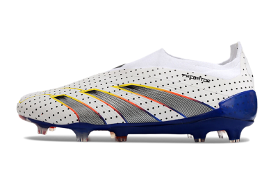 Adidas Predator Accuracy+ Laceless 24 Euphoria FG Low-Tops Soccer Cleats - White/Silver/Blue