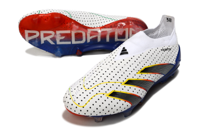 Adidas Predator Accuracy+ Laceless 24 Euphoria FG Low-Tops Soccer Cleats - White/Silver/Blue
