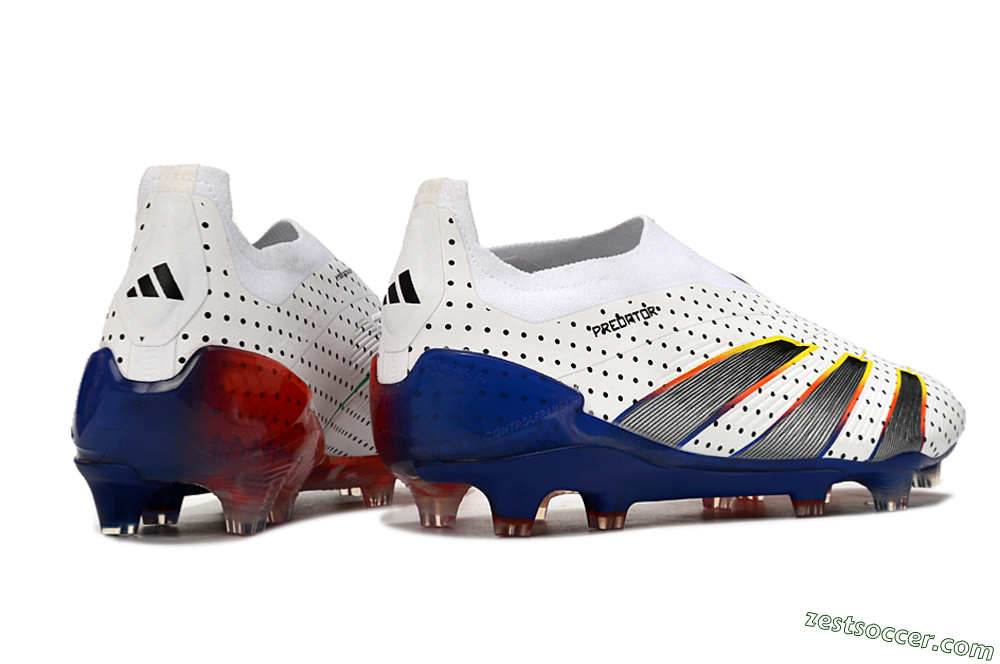 Adidas Predator Accuracy+ Laceless 24 Euphoria FG Low-Tops Soccer Cleats - White/Silver/Blue 6