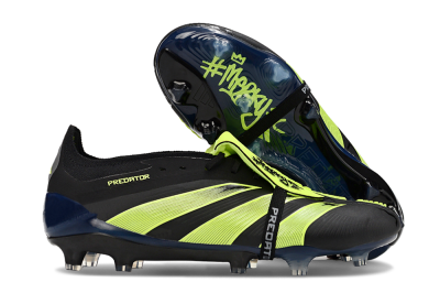 Adidas Predator Elite Foldover Tongue FG Low-Tops Soccer Cleats - Black/Yellow/Blue