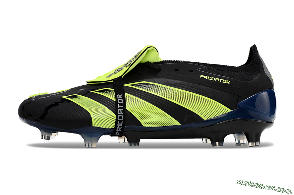 Adidas Predator Elite Foldover Tongue FG Low-Tops Soccer Cleats - Black/Yellow/Blue 4