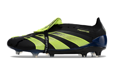 Adidas Predator Elite Foldover Tongue FG Low-Tops Soccer Cleats - Black/Yellow/Blue