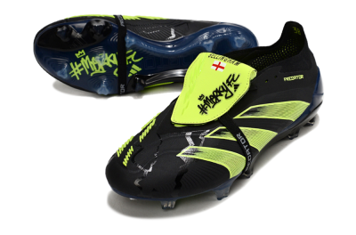 Adidas Predator Elite Foldover Tongue FG Low-Tops Soccer Cleats - Black/Yellow/Blue