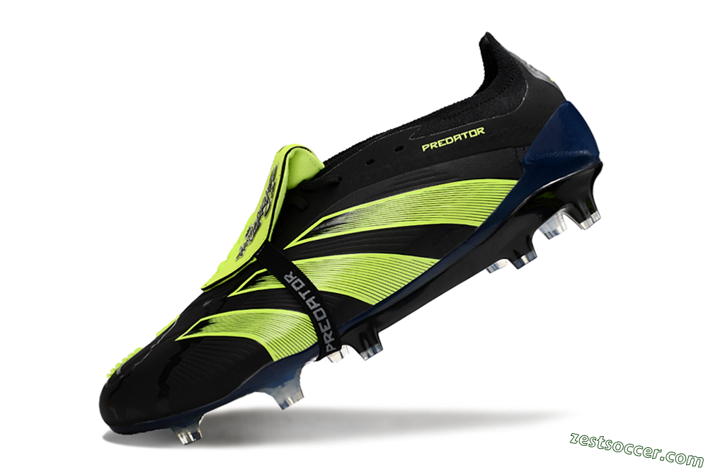 Adidas Predator Elite Foldover Tongue FG Low-Tops Soccer Cleats - Black/Yellow/Blue 0