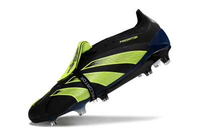 Adidas Predator Elite Foldover Tongue FG Low-Tops Soccer Cleats - Black/Yellow/Blue