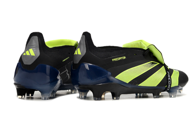 Adidas Predator Elite Foldover Tongue FG Low-Tops Soccer Cleats - Black/Yellow/Blue